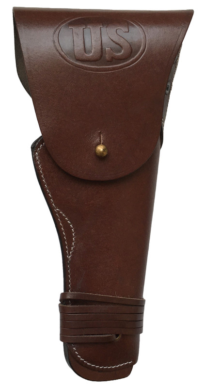 WWII US Army Original M1911 /1911 .45 Colt Pistol Leather Hip Holster-DARK BROWN