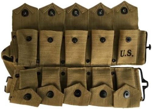 M1 Garand Cartridge 10 Pocket Canvas Belt Khaki witth wallet combo gallery
