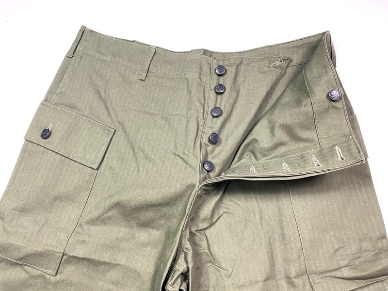 WWII US ARMY INFANTRY LIGHT SHADE TYPE II HBT COMBAT FIELD TROUSERS-MEDIUM gallery