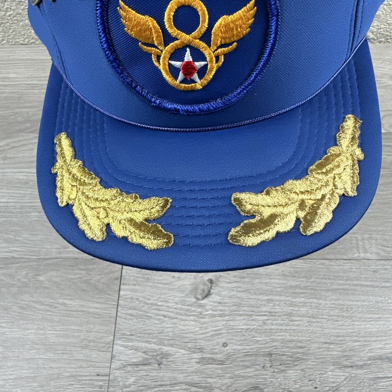 WWII U.S Eighth 8th Air Force emblem Aviator BALL CAP, OD Blue low-profile hat. gallery
