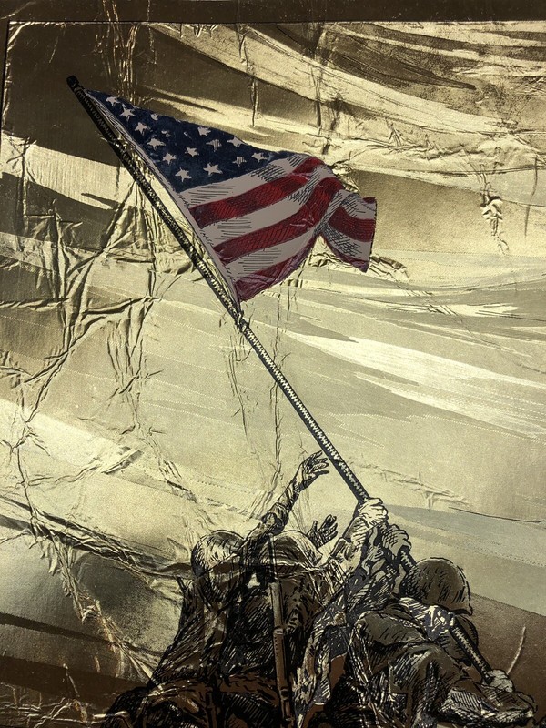 Gold reproduction of Flag Raising Iwo Jima 1945 gallery