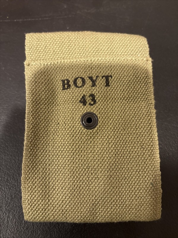 WW2 Style Model 1911 45 AUTO Double Magazine Pouch Marked BOYT 43 gallery