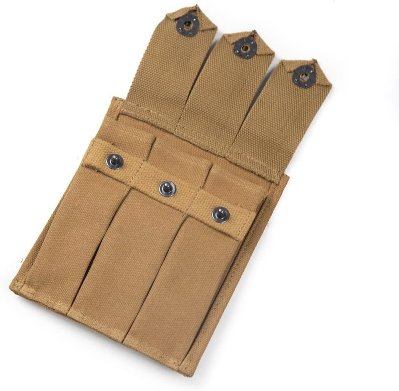 Reproduction US WW2 WWII Thompson Mag Ammo Pouch 3 Cells gallery