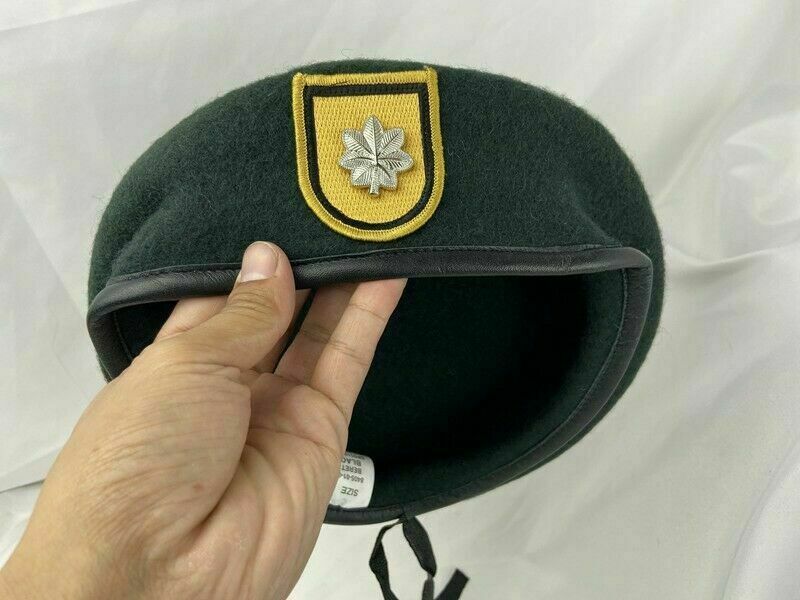 7-3/8 US ARMY 1TH SPECIAL FORCES GROUP BLACKISH GREEN BERET LIEUTENANT COLONEL