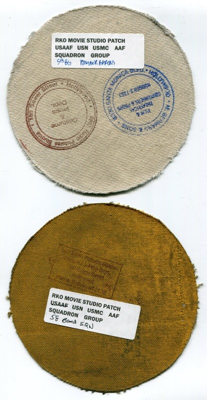 Four USAAF WWII Patches. - RKO Movie Studio Patches. - Hand Painted on Canvas. gallery