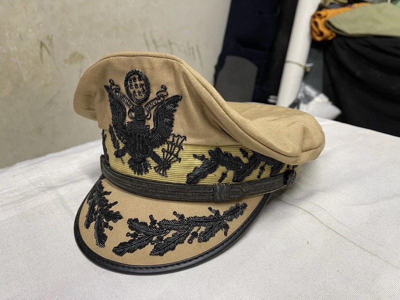 US Army General Douglas MacArthur Cap Khaki Officer Visor Hat Uniform WWII gallery