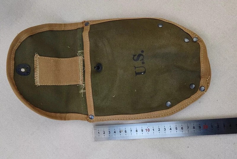 military WW2 US ARMY M43 FOLDING SHOVEL HEAD COVER TOOL CARRIER sailcloth gallery