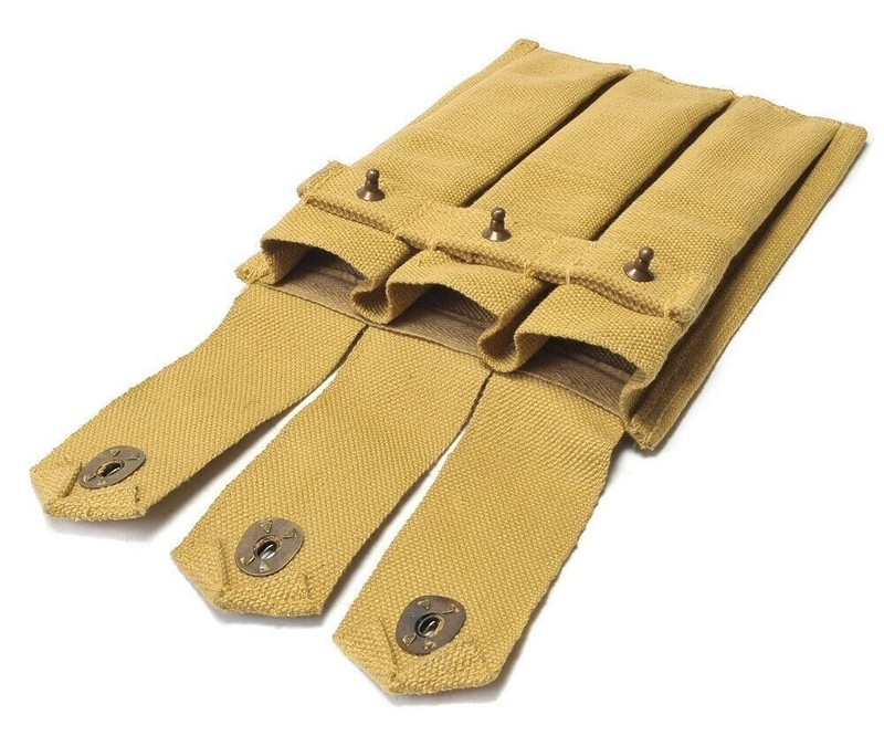 US Army WW2 3 Cell Magazine Pouch Marked JT&L 1942 for .45 ACP Magazines gallery