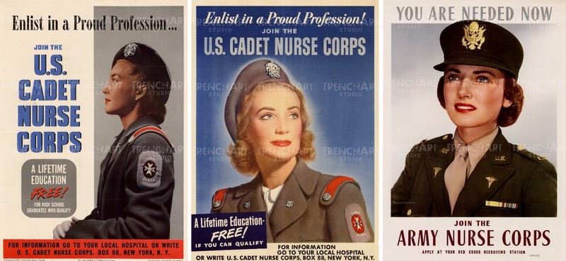 Nurse Corps Poster Army Propaganda Patriotic wall art print military uniform WW2