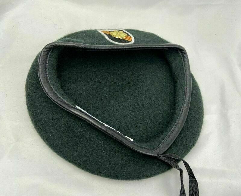 7-1/2 VIETNAM WAR US ARMY SPECIAL FORCES GROUP BLACKISH GREEN Major BERET CAP gallery