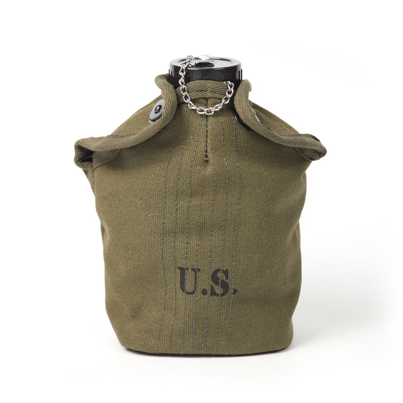 WW2 US Canteen Set Aluminum Cup Green Cover New Made Repro Field Gear
