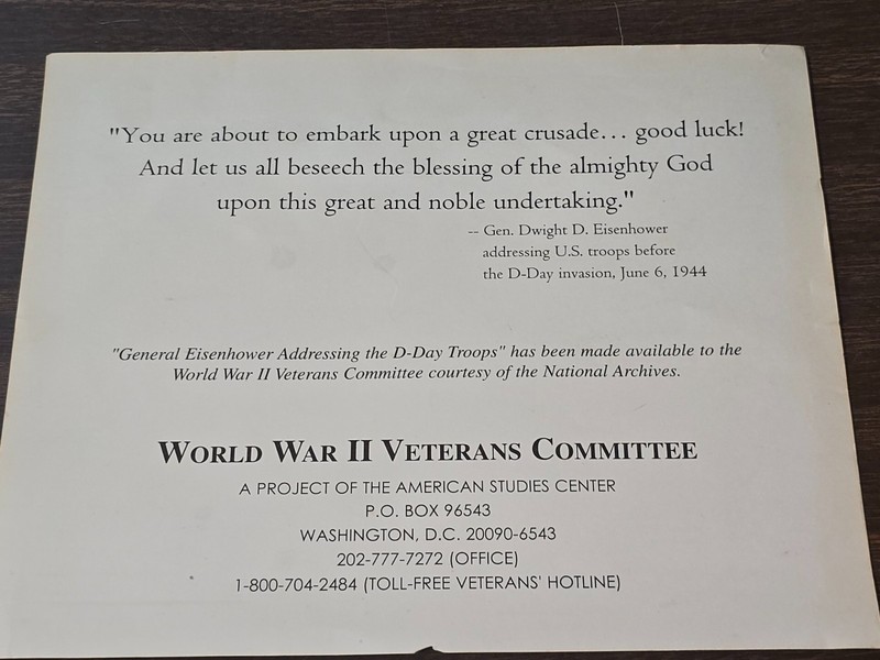 WWII Print of General Eisenhower Addressing D-Day Troops gallery