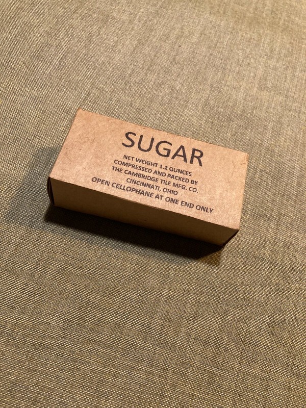 WWII US Army,USMC K-Ration, 10-in 1, 5-in 1 Compressed sugar box