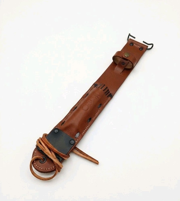 U.S WWII M6 Leather Scabbard for Trench Knife brown color Replica. gallery