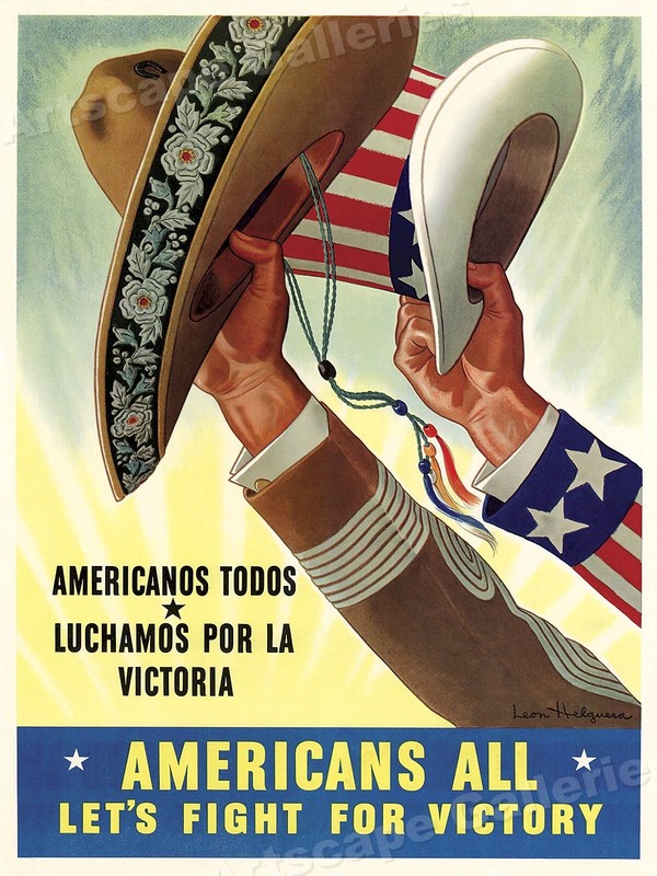 Fight For Victory! 1943 Mexican American WWII Poster - 18x24