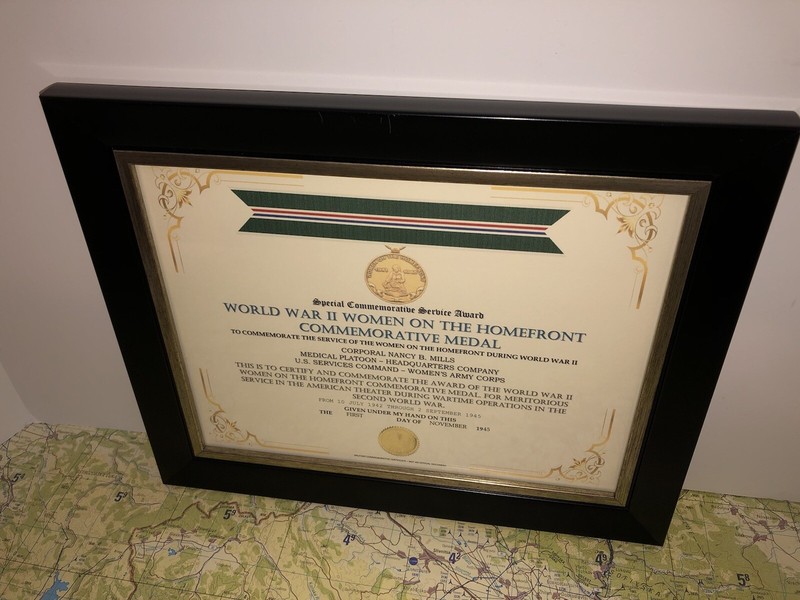 SCSA - WW2 WOMEN ON THE HOMEFRONT COMMEMORATIVE MEDAL CERTIFICATE ~ Type 1 gallery
