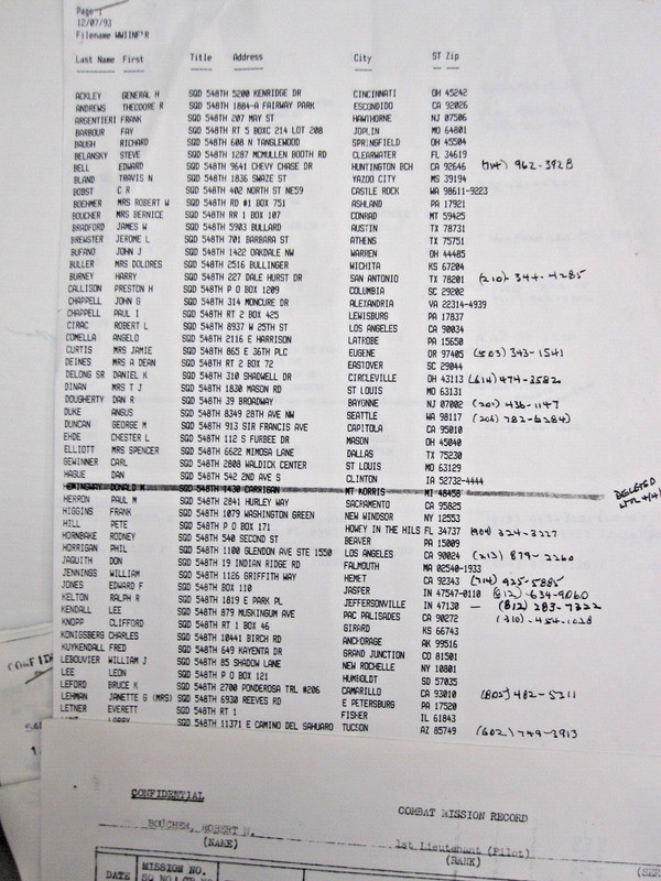 547th Fighter 1944-45 Copies of Flight Records & Painted Patch on Canvas 1992 gallery