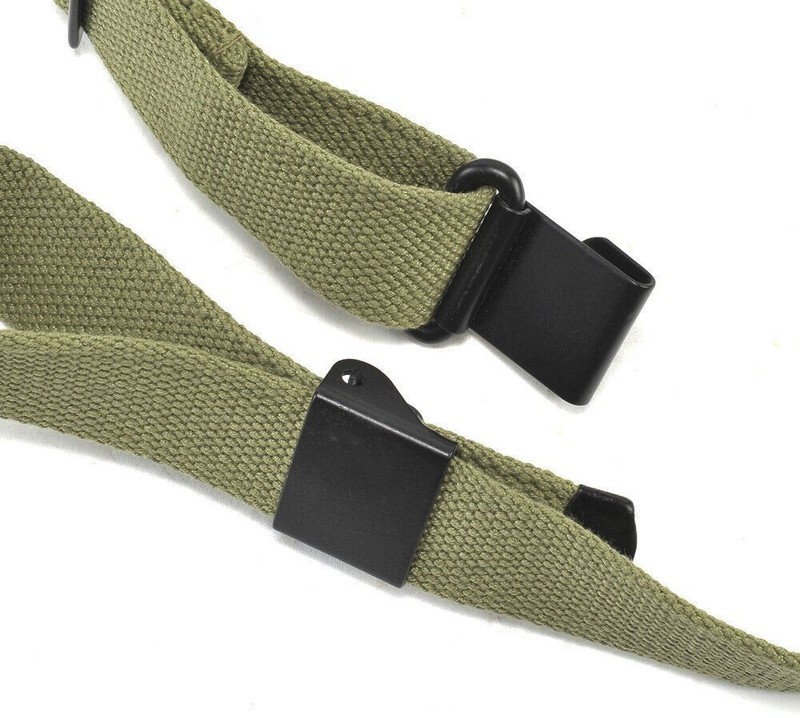 M1 GARAND CANVAS RIFLE SLING with Correct WW2 Hardware OD marked JT&L 1944 gallery