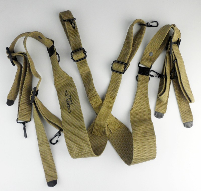 WWII US Army M1936 Suspenders Strap M1936 Belt Field Gear Canvas gallery