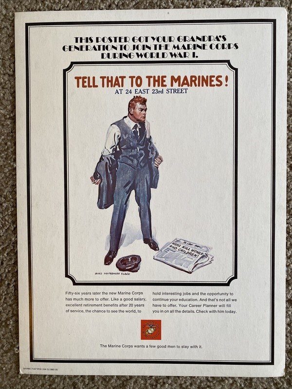 Lot Of 3-US Marines USMC Posters Each Measures 19” X 14” In Good Condition gallery