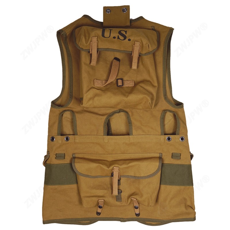 WWII US ARMY RANGER Combat Assault Khaki Vest CANVAS SIZE XL gallery