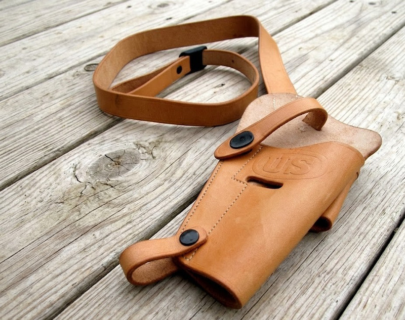 🔥 Premium WWII US Army M3 Shoulder Leather Holster Light Grey Colt 1911 US