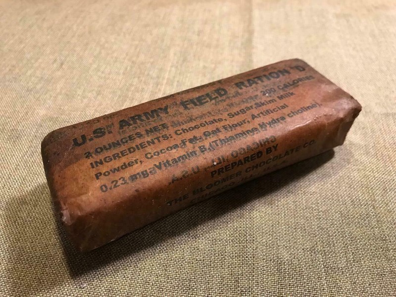 WWII US Army,USMC Chocolate D-Bar 2 oz. Bloomer 10-in 1, mountain, ration
