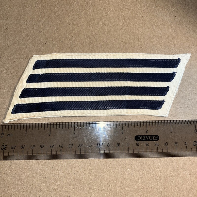US Navy 4-bar Long Service Stripe, Navy Black on White 16 years service gallery
