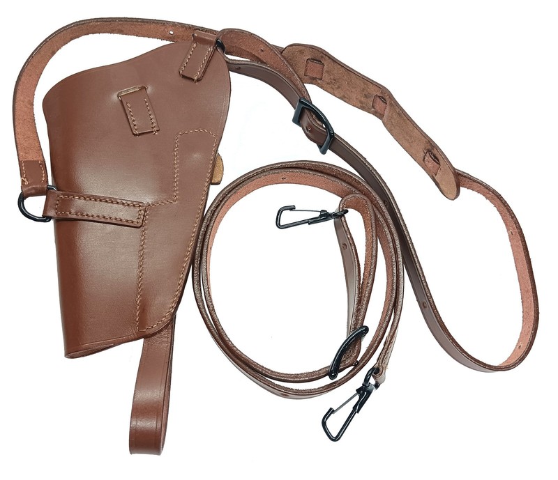 WW2 US Army M7 Leather Shoulder Holster for Colt M1911 45 acp Pistol Repro Brown gallery