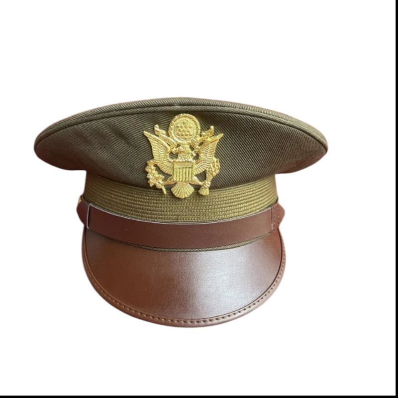 U.S. WWII Officer Visor Crusher Cap: Winter (OD Green) Reproduction All Size... gallery
