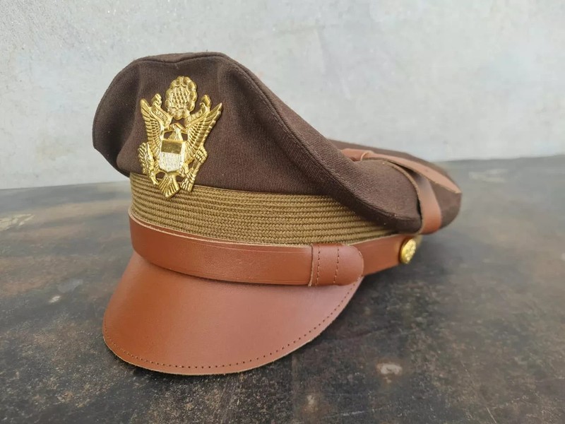 WW2 US Army Aircorps Military Officers Pilots Visor Crusher Hat Cap gallery