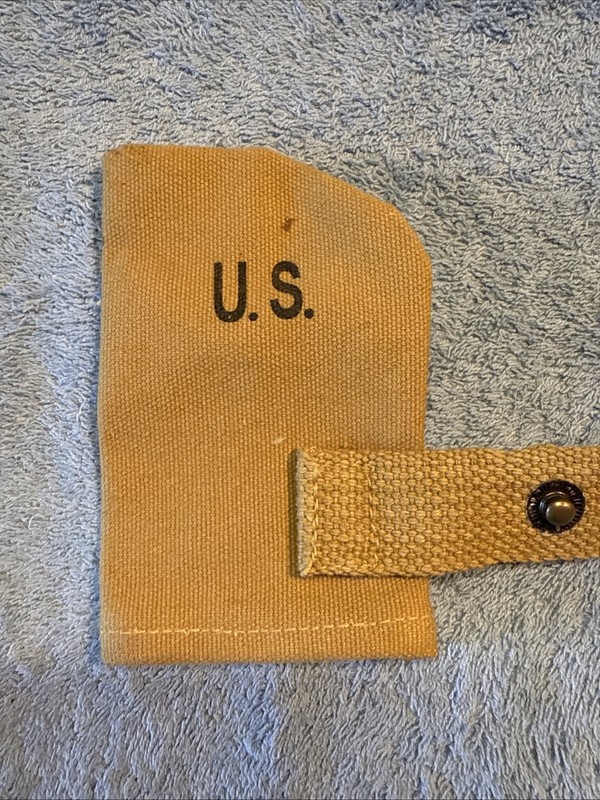 M1 Garand, M1 Carbine, 1903 Springfield Canvas Muzzle Cover KhakMarked JT&L 1942 gallery