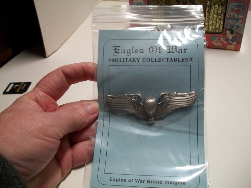 Reproduction WW2 US Army Air Force USAAF Balloon Pilot Wing Pin