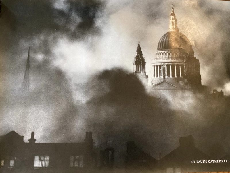 Poster Blitz St Paul's Cathedral German Bombing Print 1940 World War II 17x25” gallery