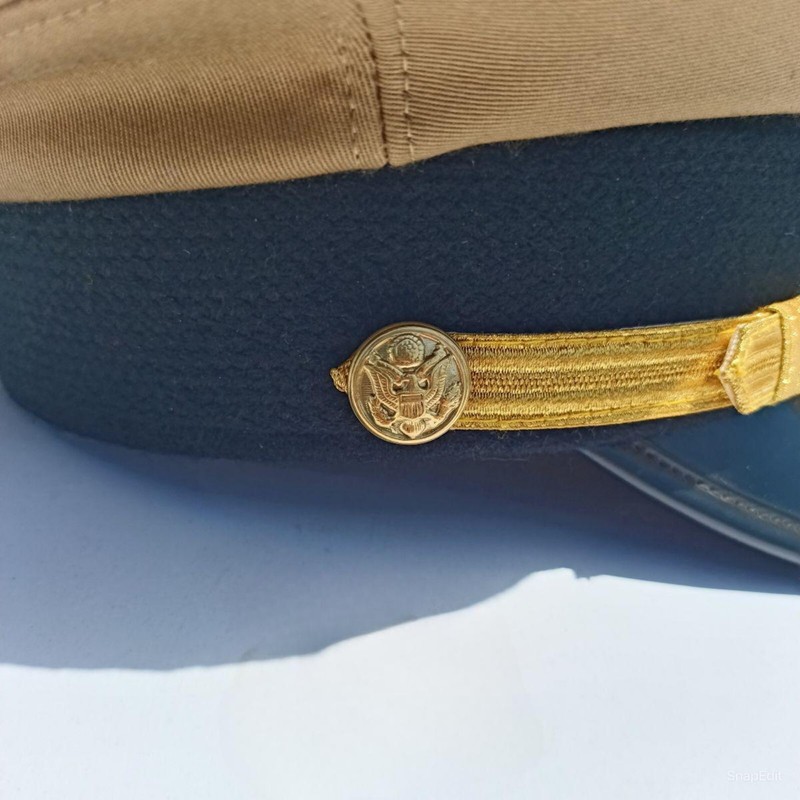 US Navy Officer Visor Cap, US Navy Commander's Hat with Cotton Khaki cover Repro gallery