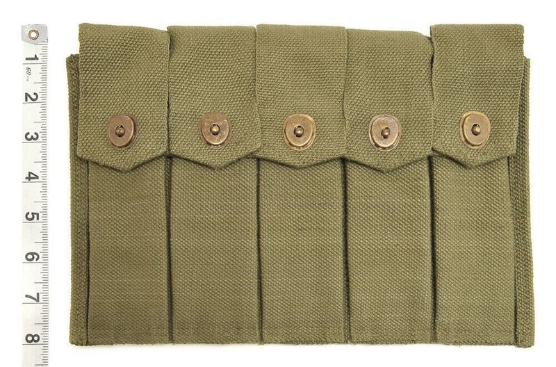 US Army WW2 5 Cell Magazine Pouch Marked JT&L 1944 for .45 ACP Magazines gallery
