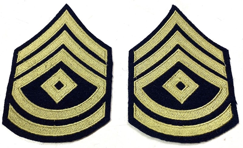 WWII US ARMY FIRST SERGEANT SLEEVE RANK CHEVRONS INSIGNIA