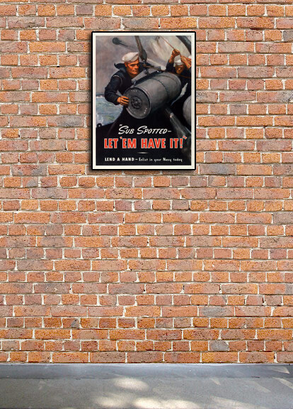 1940s Sub Spotted - Let ‘Em Have It! WWII Historic War Navy Poster - 18x24 gallery