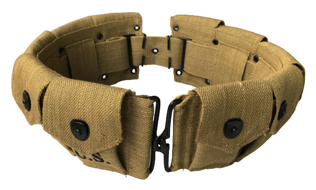 Army U.S. M1923 Springfield Pattern Canvas Ten Pocket Bandolier for Jawa Costume