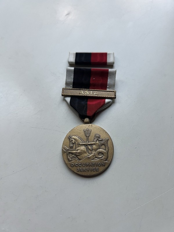 WWII United States Navy Occupation Service Medal W/ Asia Gold Bar