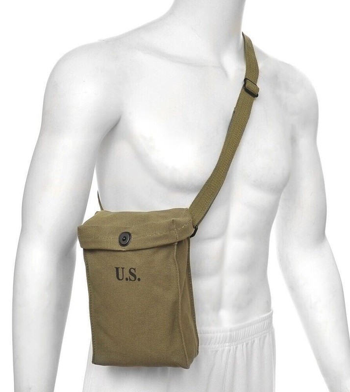 US WW2 .45 STICK MAGAZINE POUCH MARKED JT&L 1944 gallery