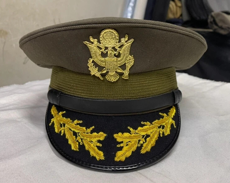 WW2 US American USAAF Army Military General Officers Crusher Visor Hat Cap