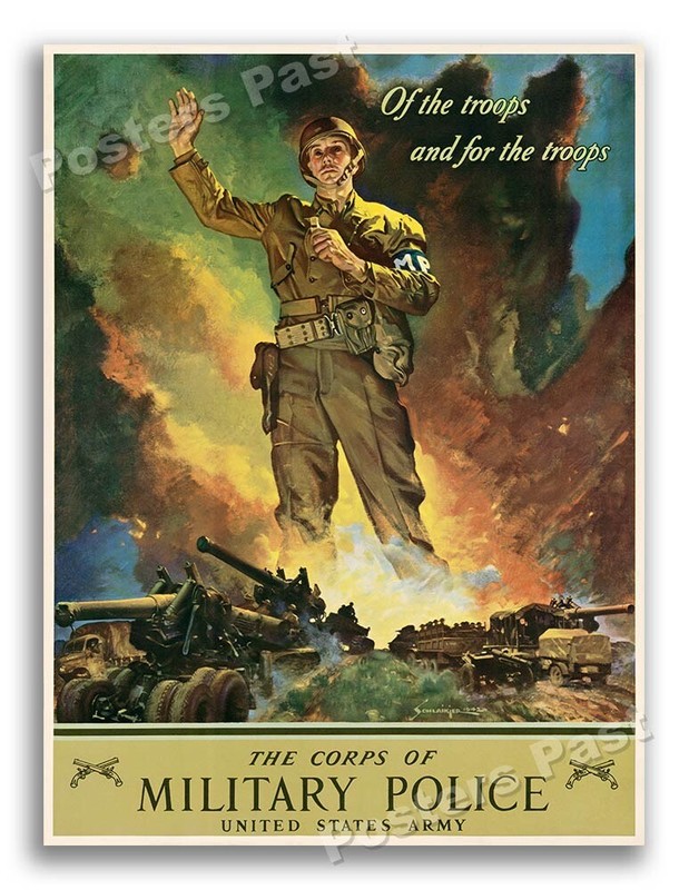 “The Corps of Military Police” 1942 Vintage Style World War 2 Poster - 24x32