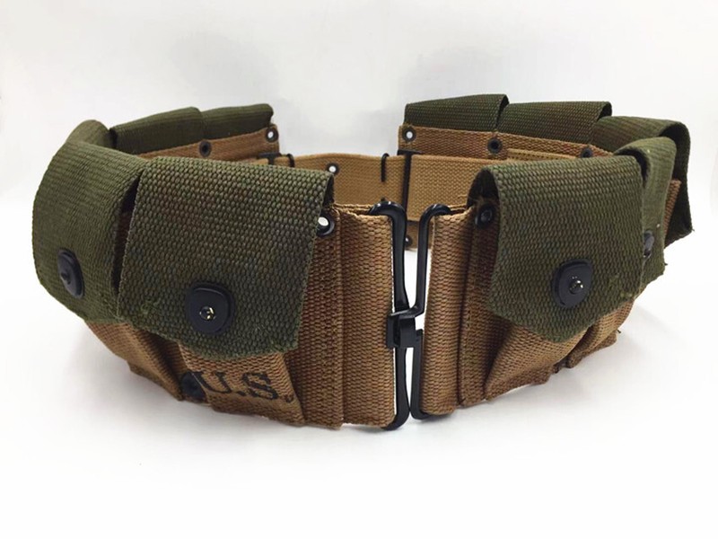 WW2 US ARMY M-1923 CARTRIDGE SOLDIER MILITARY EQUIPMENT 10 POUCH BELT gallery