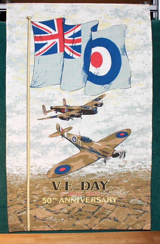 VE-Day 50th Anniversary Commemorative Banner — Britain France — Limited Edition