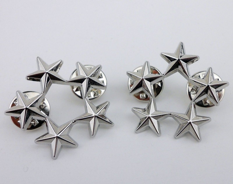 Set WWII US Army Officer 5 Stars General Rank Badges eagle US Pin Insignia gallery