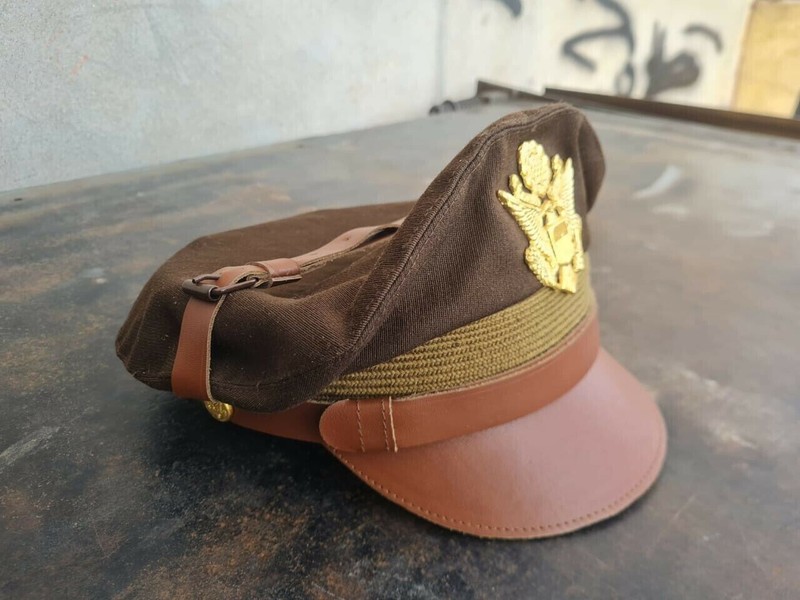 WW2 US Army Air corps Military Officers Pilots Visor Crusher Hat Cap gallery