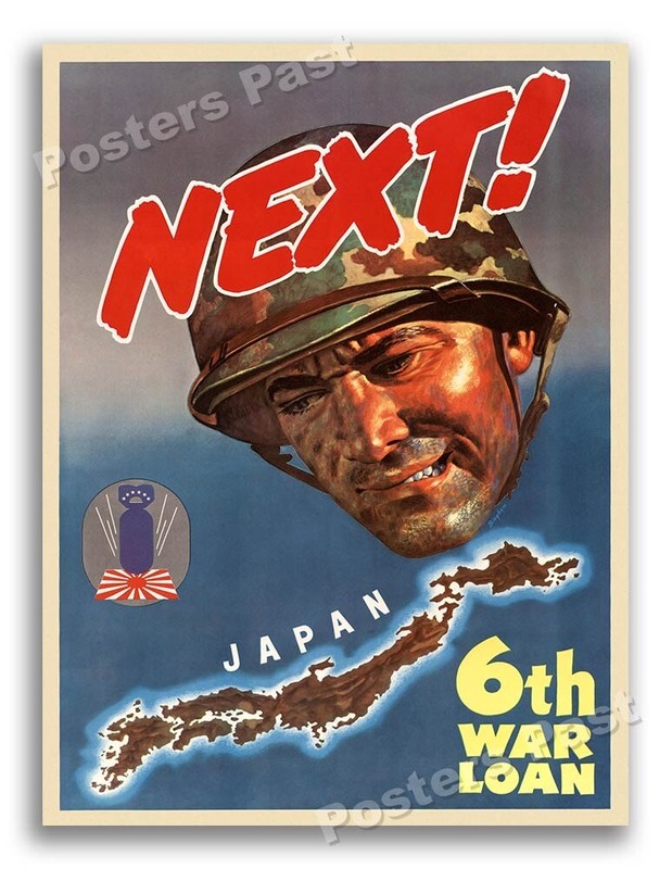 1944 “Next! Japan” Vintage Style WW2 Poster - 18x24