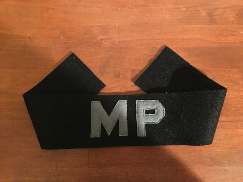 WWII US Army MP Military Police Armband wool felt blue letters