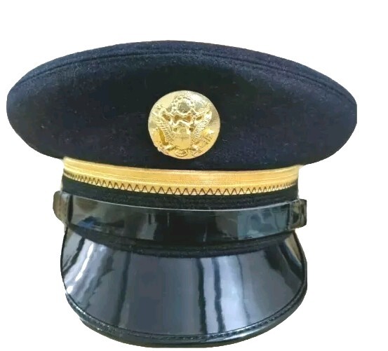 WWII U.S. Army Fur Felt Enlisted Dress Blue Service Cap Hats Reproduction US... gallery